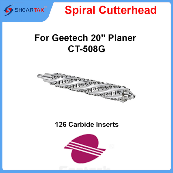 Spiral Cutterhead for Geetech 20'' Planer CT-508G 126 Carbide Inserts