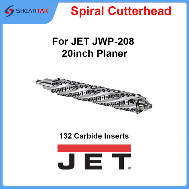 Spiral Cutterhead for JET JWP-208 20" Planer 132 Carbide Inserts
