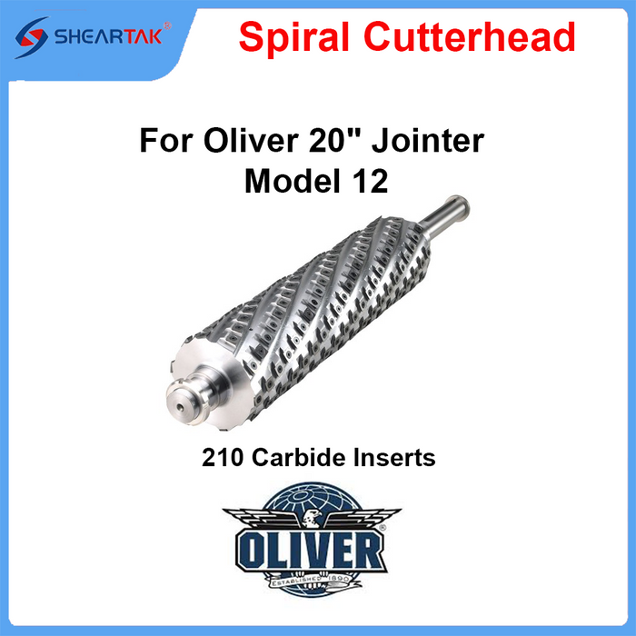 Helical Cutterhead for Oliver 20" Jointer Model 12 210 Carbide Inserts 10 Spirals