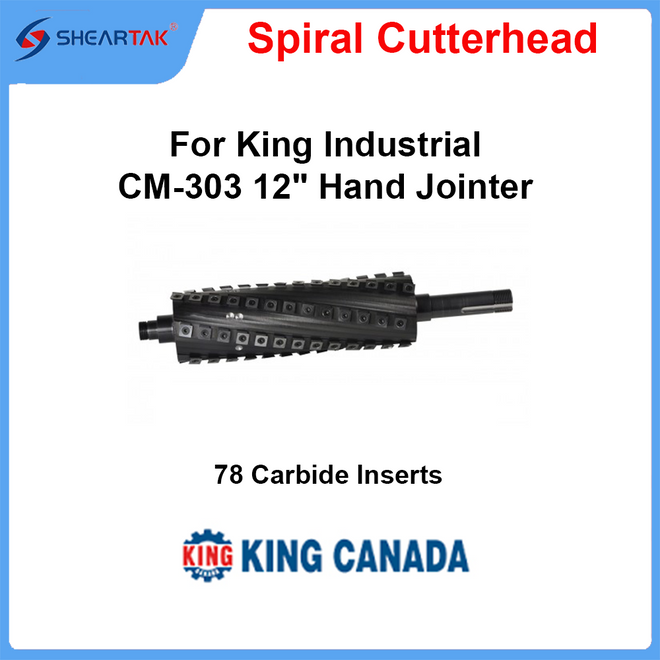 Spiral Cutterhead for King Industrial CM-303 12" Hand Jointer