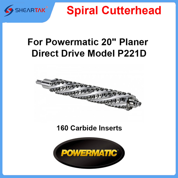 Spiral Cutterhead for Powermatic 20" Planer Direct Drive Model P221D - Sheartak Tools