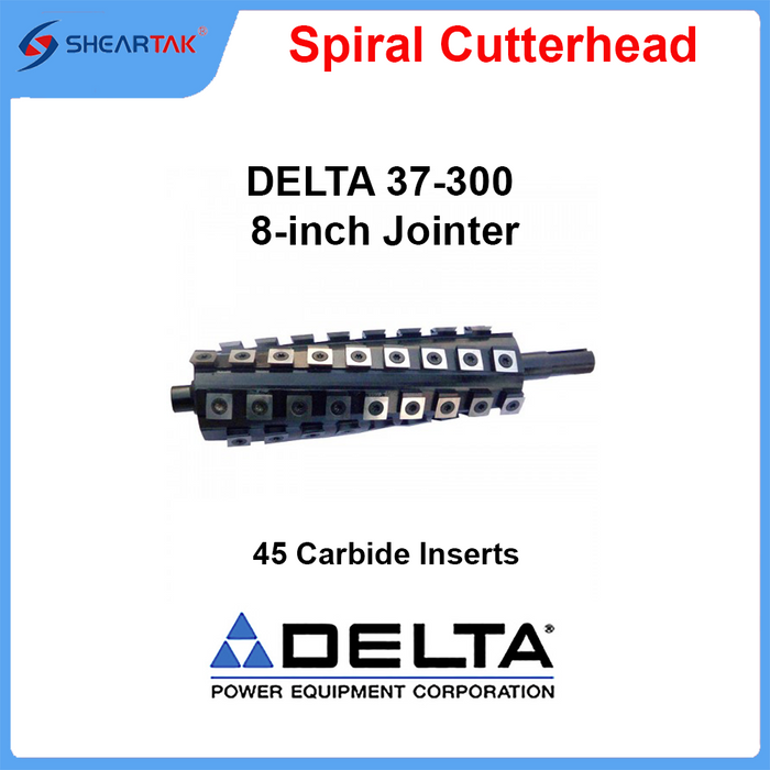 Spiral Cutterhead DELTA 37-300 8-inch Jointer 45 Carbide Inserts