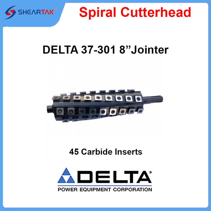 Spiral Cutterhead DELTA 37-301 8”Jointer 45 Carbide Inserts