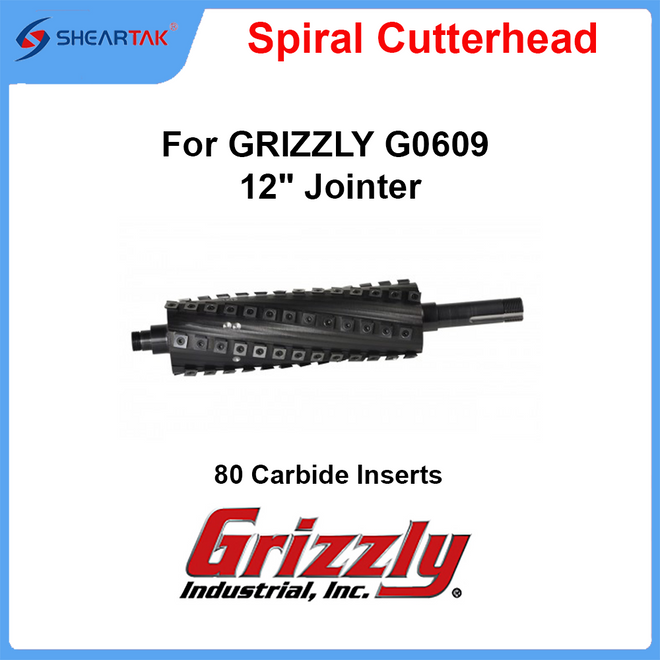 Spiral Cutterhead for GRIZZLY G0609 12" Jointer