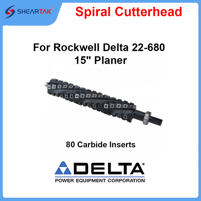 Spiral Cutterhead for Rockwell Delta 22-680 15" Planer