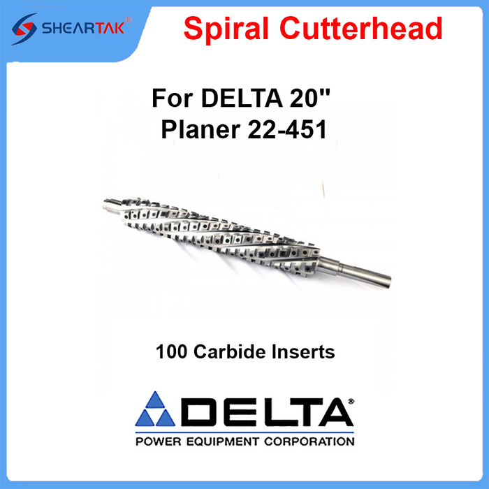 Upgrade DELTA 20'' Planer 22-451 with Sheartak Helical Head 100 Inserts