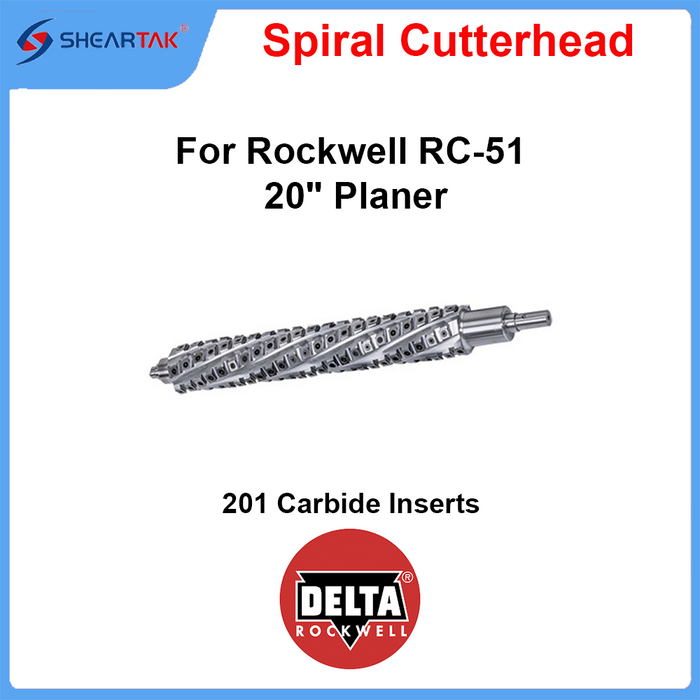 Spiral Cutterhead for Rockwell RC-51 20" Planer