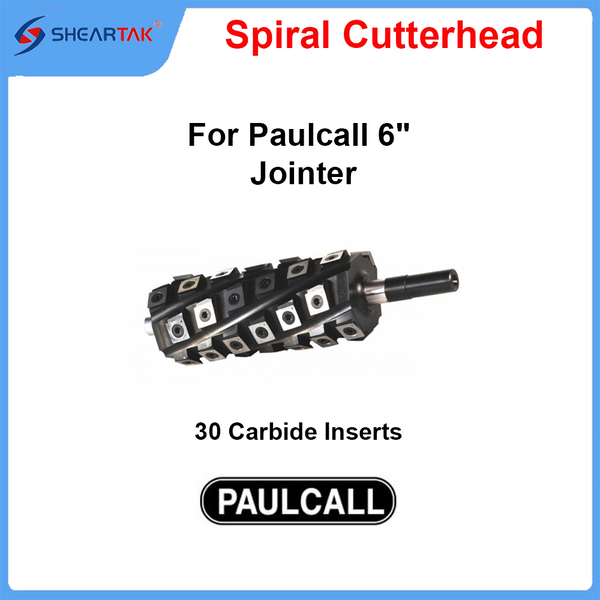 Spiral Helical Cutterhead for Spiral Cutterhead for Paulcall 6" Jointer - Sheartak Tools