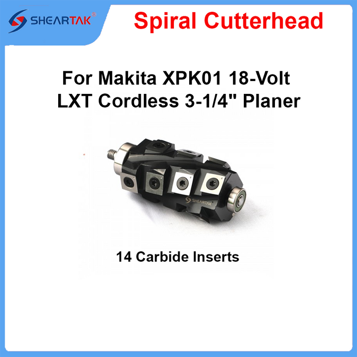 Spiral Cutterhead for Makita XPK01 18-V LXT Cordless 3-1/4" Planer