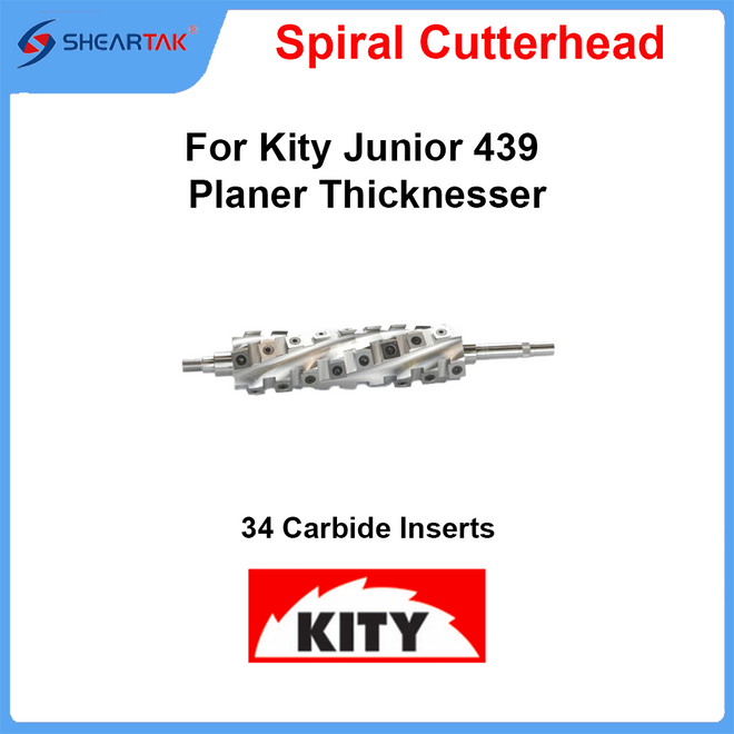 Spiral Cutterhead for Kity Junior 439 Planer Thicknesser - Sheartak Tools