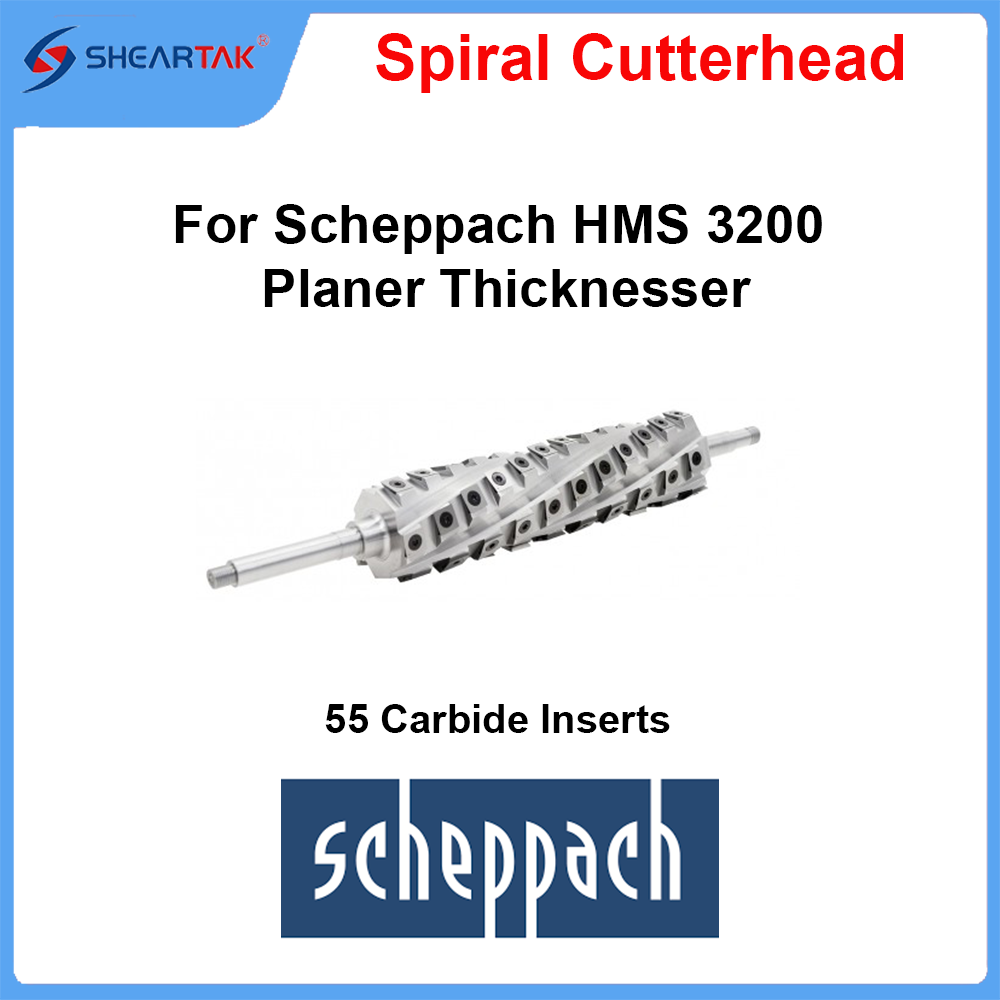 Tête de coupe en spirale pour raboteuse Scheppach HMS 3200, 55 inserts ...