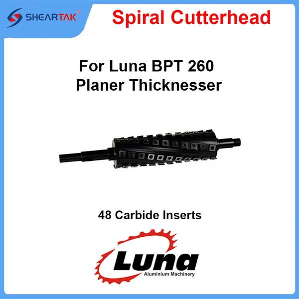 Spiral Cutterhead for Luna BPT 260 Planer Thicknesser - Sheartak Tools