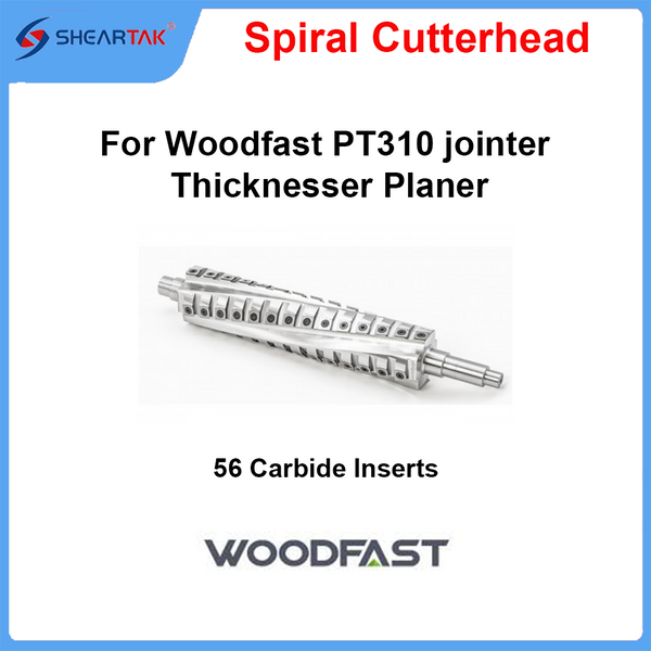 Upgrade Woodfast PT310 Jointer Thicknesser Planer with Sheartak Helical Cutterhead, 56 Carbide Knives