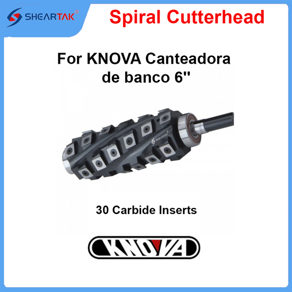 Upgrade Spiral Cutterhead for KNOVA 6" Wood Jointer KN CM-11MA with Sheartak Spiral Cutterhead