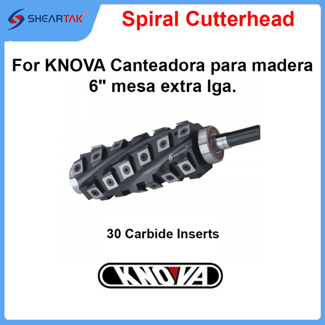 Spiral Cutterhead for KNOVA Canteadora para madera 6" mesa extra lga.|KN CM-11A