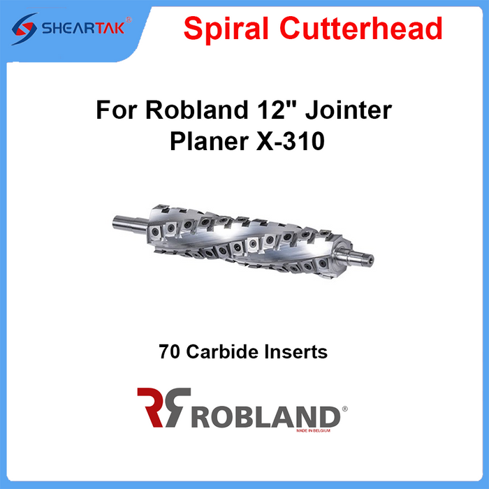Sheartak Spiral Cutterhead for  Robland 12" X310 5 Function Combination Machine