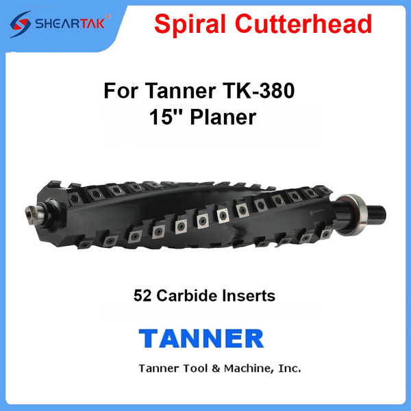 Shearcut Spiral Cutterhead for Tanner TK-380 15'' Planer