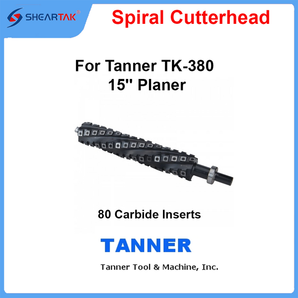 Shearcut Spiral Cutterhead for Tanner TK-380 15'' Planer