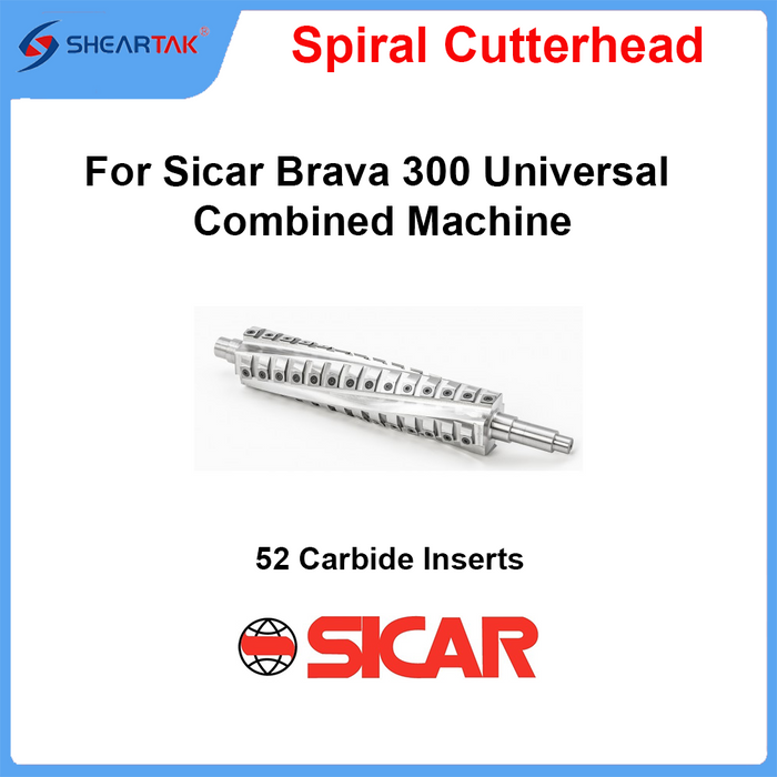 Spiral Cutterhead for  Sicar Brava 300 Universal Combined Machine - Sheartak Tools