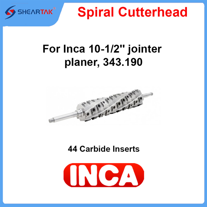 Spiral Cutterhead for Inca 10-1/2'' jointer planer, 343.190 - Sheartak Tools