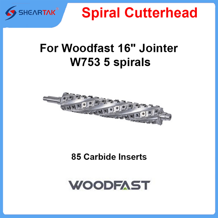Spiral Cutterhead for Woodfast  16" Jointer W753 5 spirals