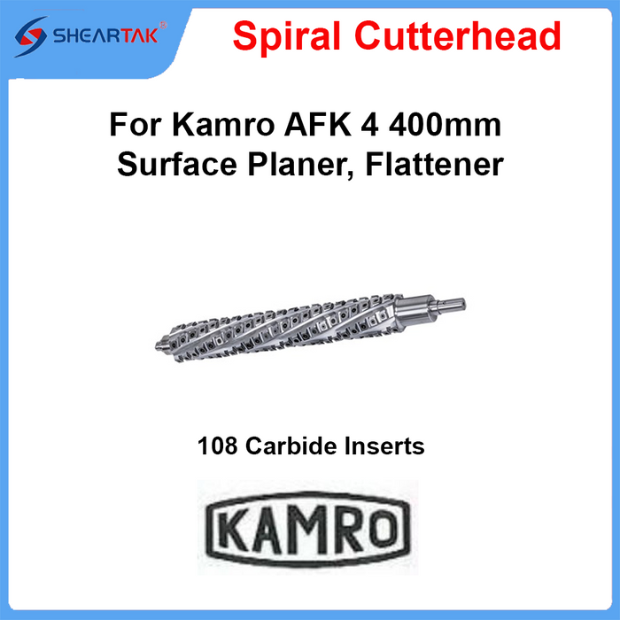 Spiral Cutterhead for Kamro AFK 4 400mm Surface Planer, Flattener