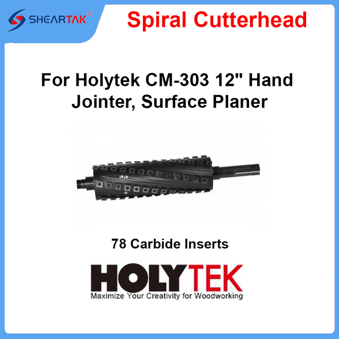 Spiral Cutterhead for Holytek CM-303 12" Hand Jointer, Surface Planer,