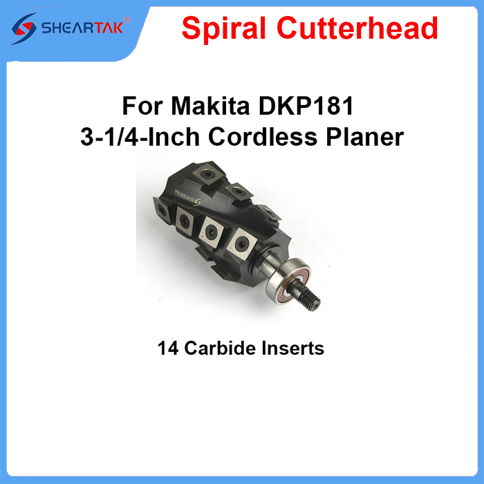 Spiral Cutterhead for Makita DKP181 3-1/4-Inch Cordless Planer
