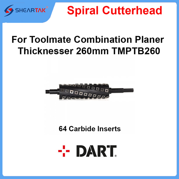 Spiral Cutterhead for Toolmate Combination Planer Thicknesser 260mm TMPTB260
