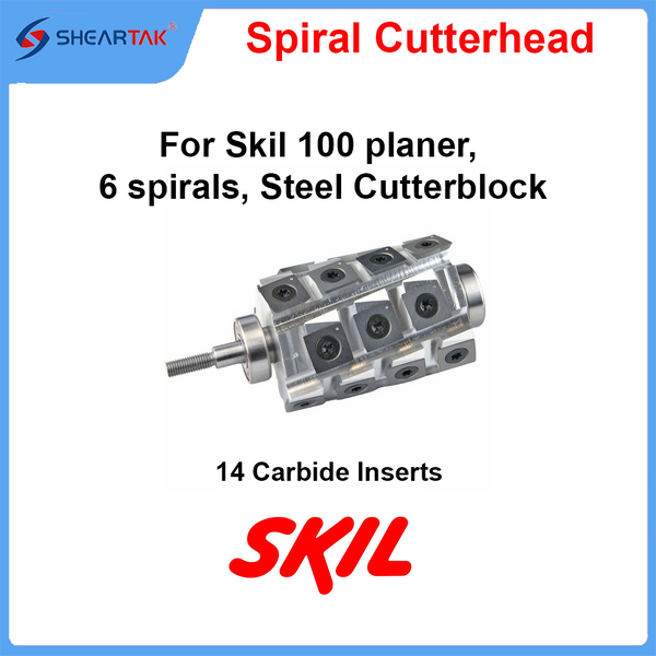 Spiral Cutterhead for Skil 100 planer, 6 spirals, Steel Cutterblock
