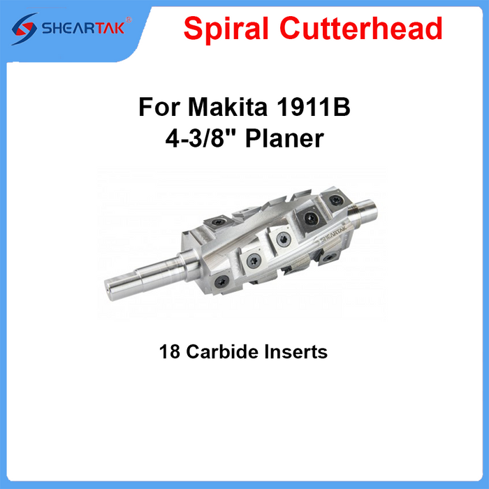 Spiral Helical Cutterhead for Makita 1911B 4-3/8" Planer
