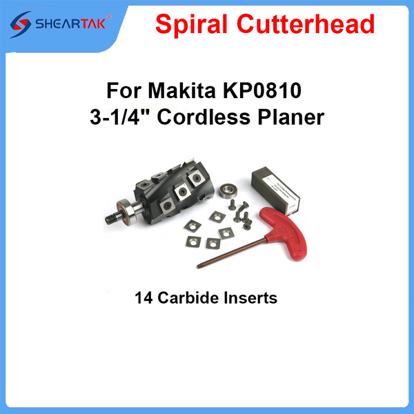 Spiral Cutterhead for Makita KP0810 3-1/4" Cordless Planer