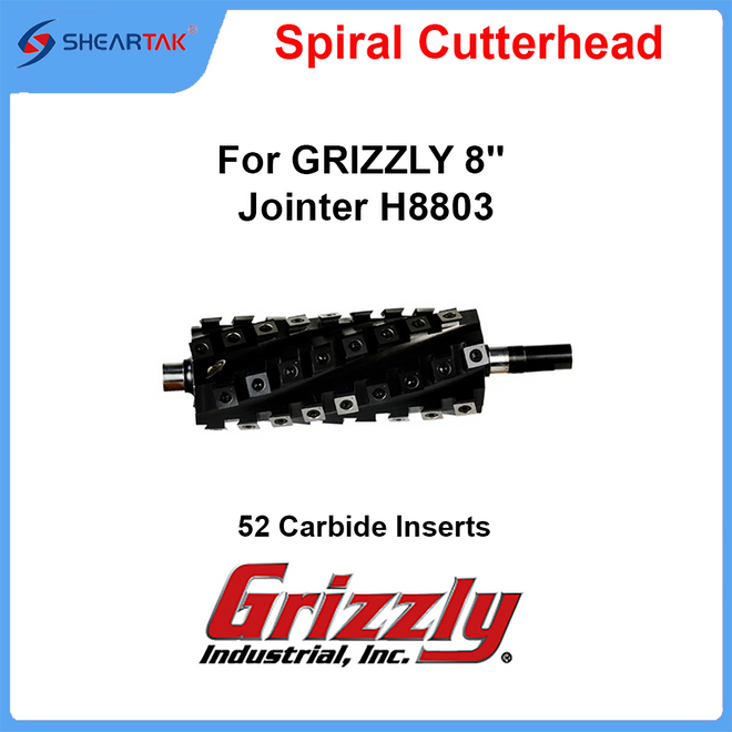 Spiral Cutterhead for GRIZZLY 8'' Jointer H8803