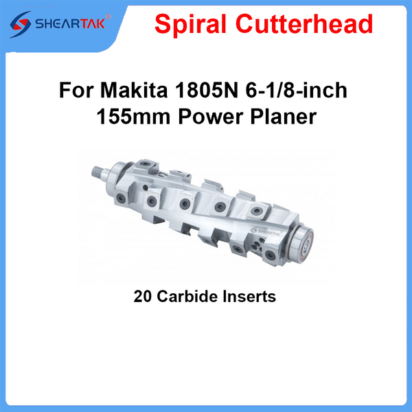 Spiral Helical Cutterhead for Makita 1805N 6-1/8-inch 155mm Power Planer 20 carbide Inserts