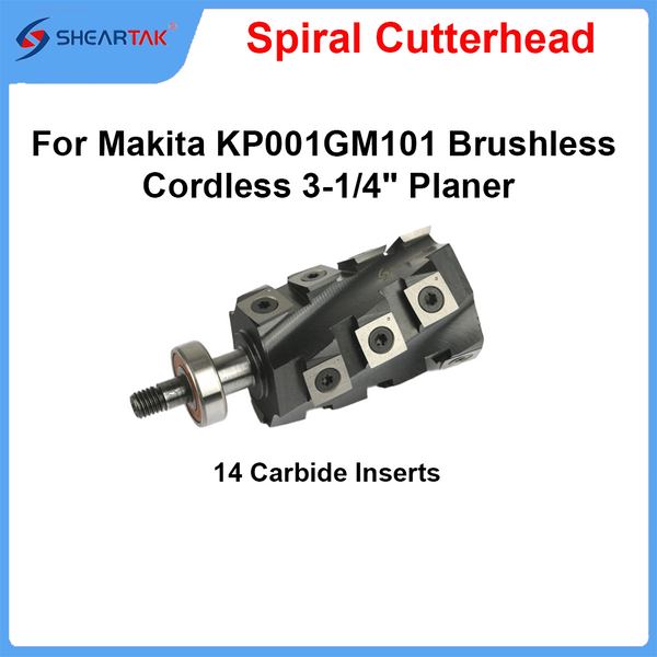 Spiral Cutterhead for Makita KP001GM101 Brushless Cordless 3‑1/4″ Planer - Sheartak Tools