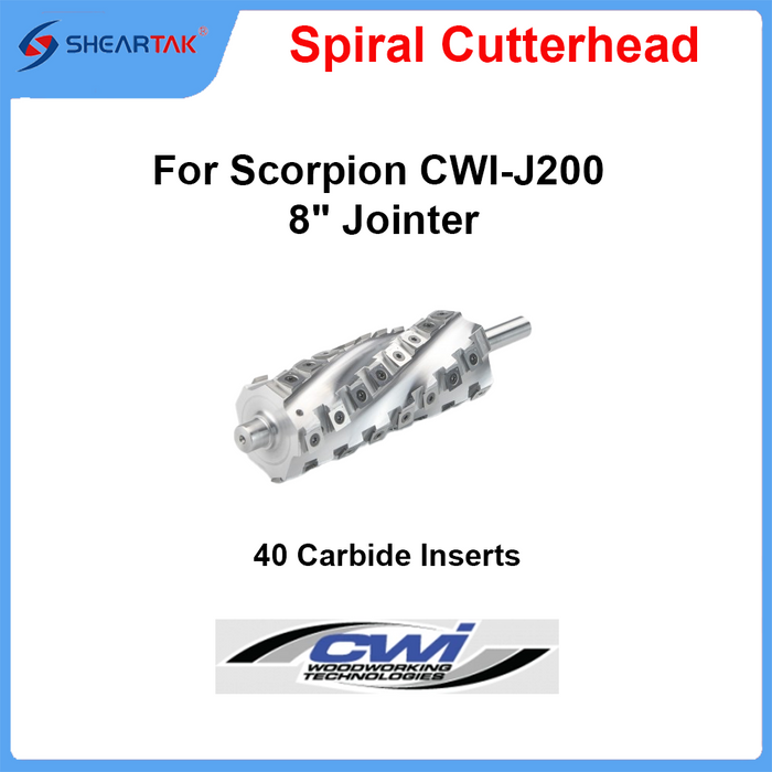 Spiral Cutterhead for Scorpion CWI-J200 8" Jointer