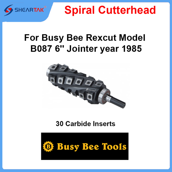 Spiral Cutterhead for Busy Bee Rexcut Model B087 6'' Jointer year 1985