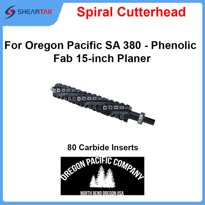 Spiral Cutterhead for Oregon Pacific SA 380 - Phenolic Fab 15-inch Planer
