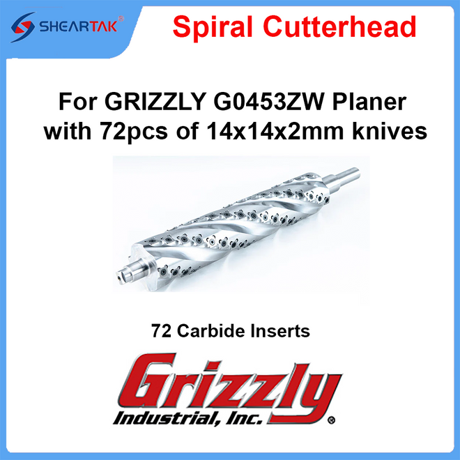 Spiral Cutterhead for GRIZZLY  G0453ZW Planer