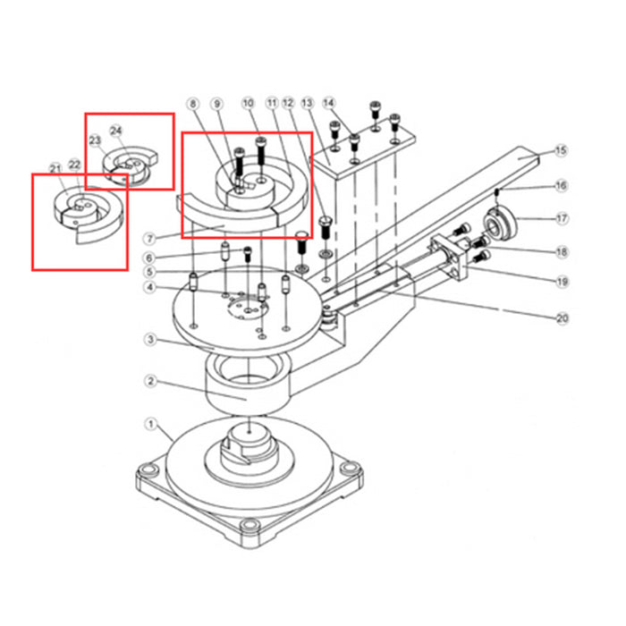 Spare Parts for SBG-30: 3", 5", 7" Scroll Bending Dies