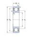 Technical drawing of SKF 62206 deep groove ball bearing