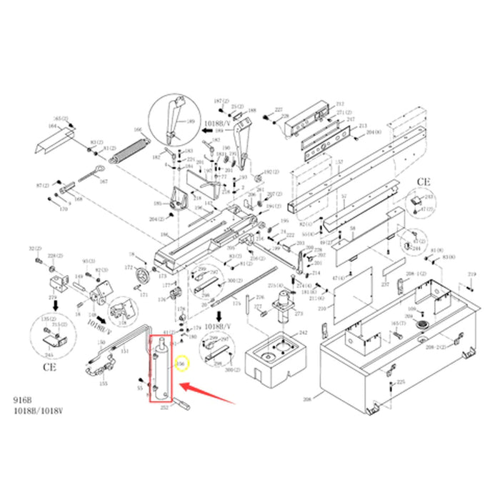 Part #156 Cylinder Assembly for BS-1018B
