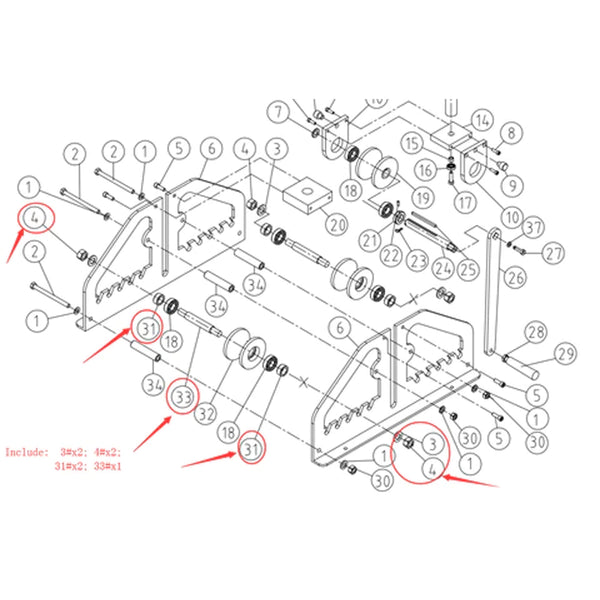 The Lower Roller Axle for TR-60