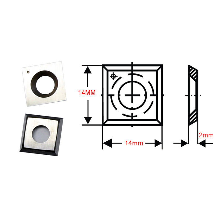 Indexable Carbide Insert 14x14x2mm for Grizzly H7319