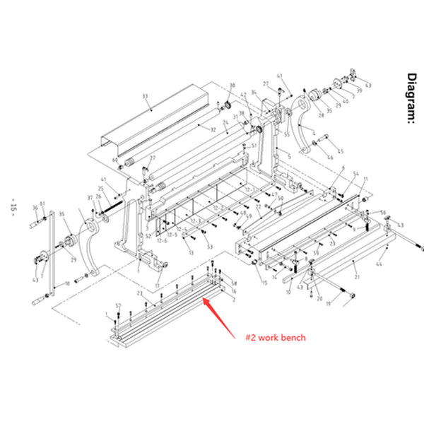 Part #2 Work Bench for 171003 3-In-1/30 - Sheartak Tools