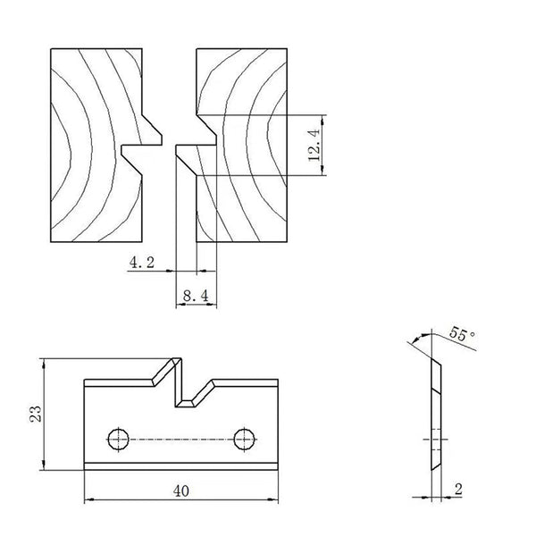 Carbide Insert for 45° Lock Miter Joint