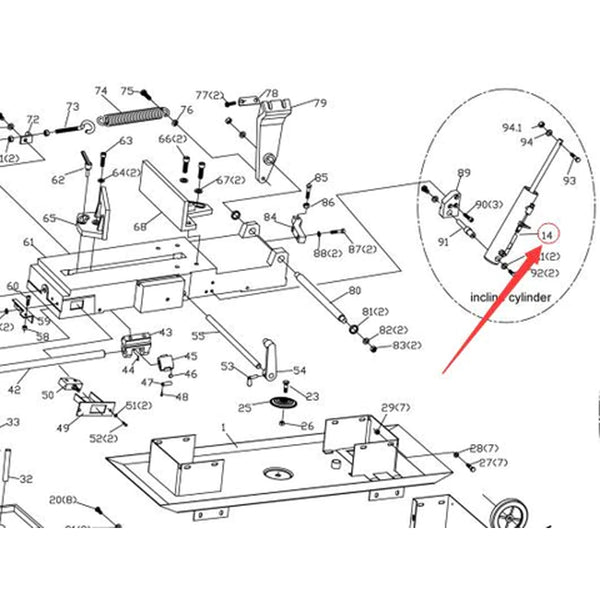 Spare parts for BS-712N 14# Hydraulic Cylinder - Sheartak Tools