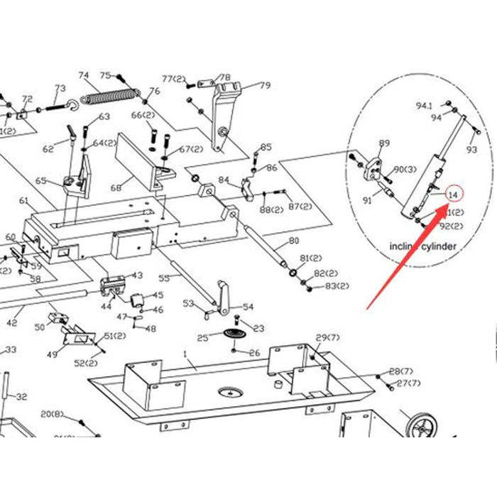 Spare parts for BS-712N 14# Hydraulic Cylinder