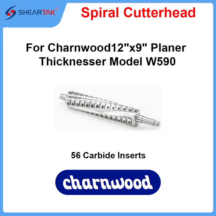 Upgrade Charnwood W590 Planer Thicknesser with Sheartak spiral cutter head 56 Carbide inserts