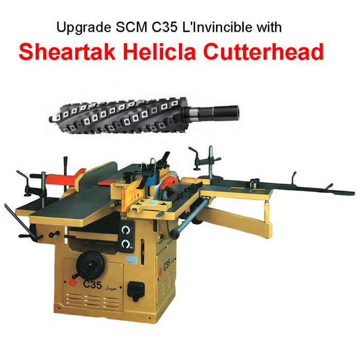 Upgrade SCM L'Invincibile C35 14" Universal Woodworking Machine with Sheartak Helical Cutterhead